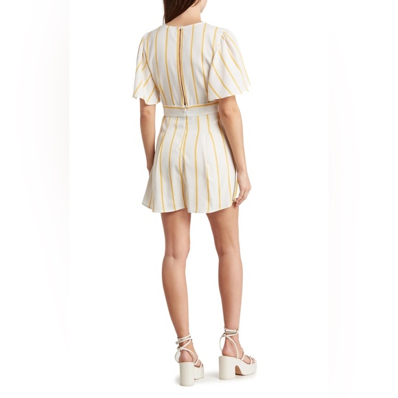 SOLD ** Twill Stripe Surplice Romper by GOOD LUCK GEM - Picture 2 of 3